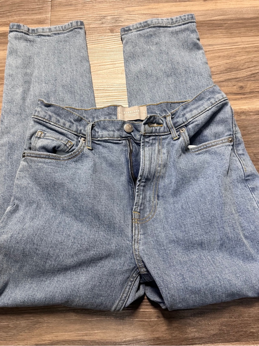 EVERLANE Light Wash Classic Straight-Leg CROP Jeans